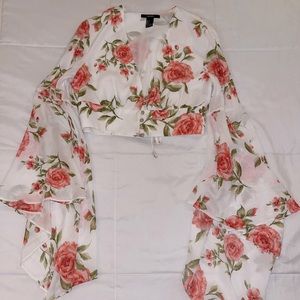 Cropped Floral Blouse